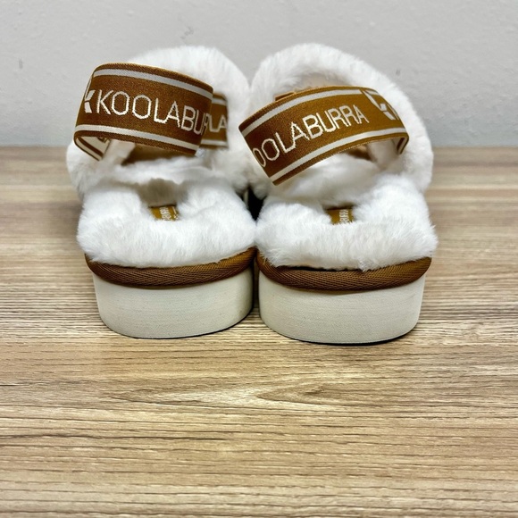 Kookaburra UGG Platform Slippers White/Tan - Size 8 - Picture 5 of 9